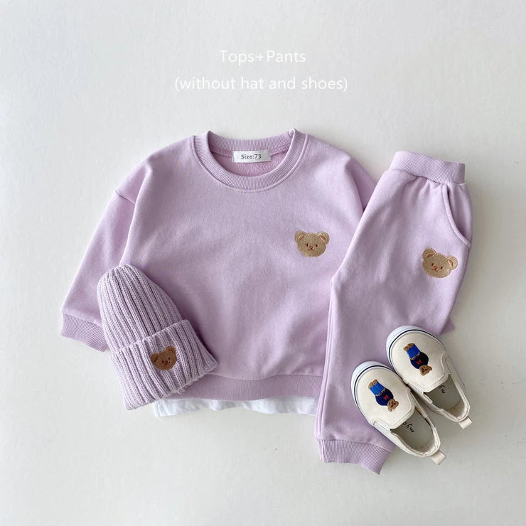 Ensemble Automne Bébé – Sweat Ours + Pantalon (2 pièces)