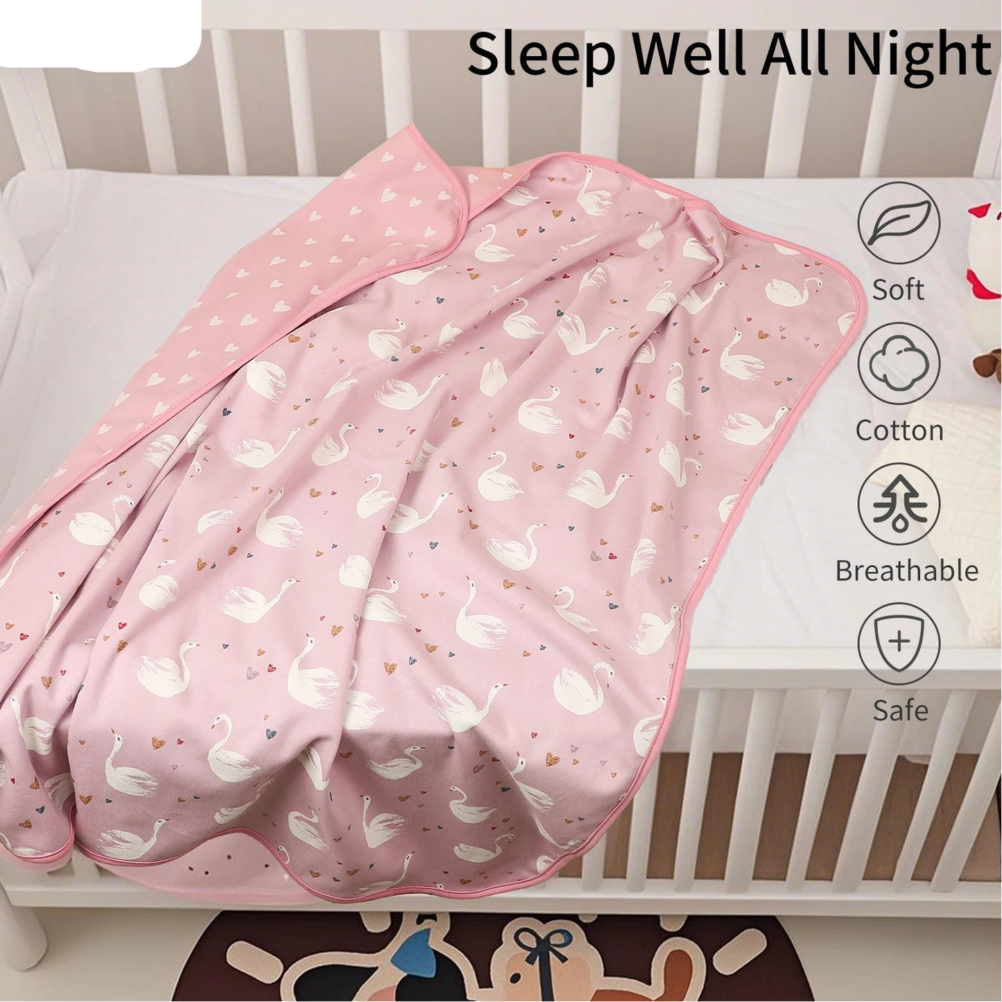 Couverture Bébé 100% Coton – Douce, Respirante et Parfaite pour Nouveau-nés