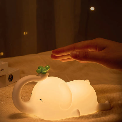 Veilleuse Enfant Éléphant – Lampe de Nuit Douce et Rechargeable USB