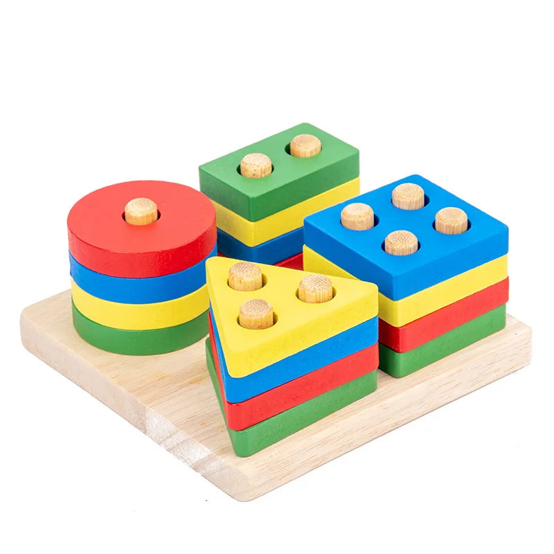 Jeu de Blocs Montessori en Bois – Jouet Éducatif pour Enfant