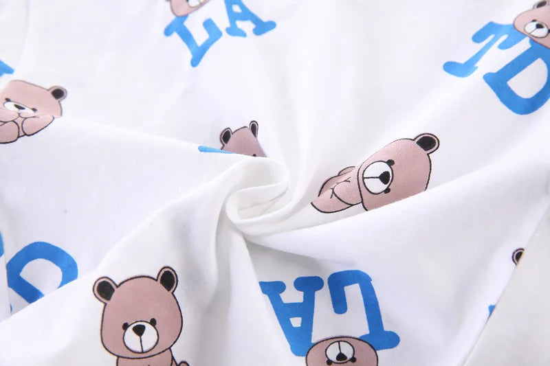 Ensemble Été Bébé Garçon – T-shirt Ours & Short en Coton