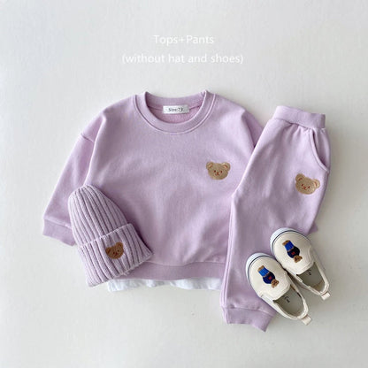Ensemble Automne Bébé – Sweat Ours + Pantalon (2 pièces)