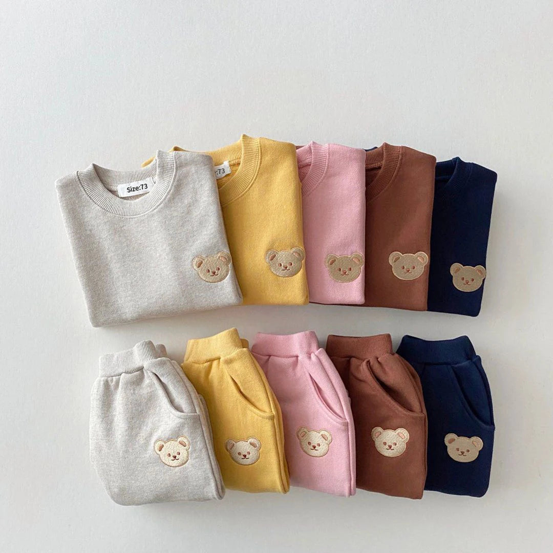 Ensemble Automne Bébé – Sweat Ours + Pantalon (2 pièces)