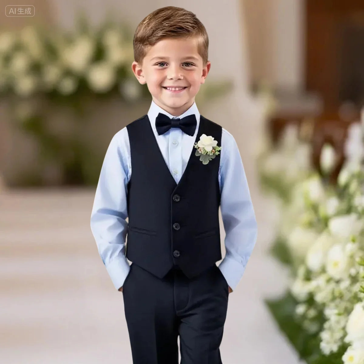 Ensemble Gentleman Garçon – Costume Élégant 6PCS
