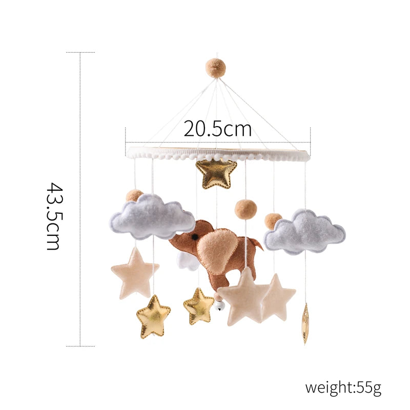 Mobile Bébé en Feutrine – Montgolfières pour Lit et Chambre d’Enfant
