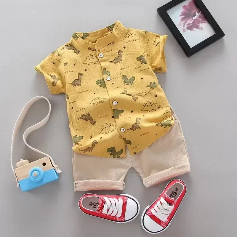 Ensemble Été Bébé Garçon – Haut & Short Décontracté (2 pièces)