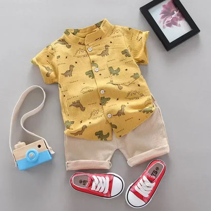 Ensemble Été Bébé Garçon – Haut & Short Décontracté (2 pièces)