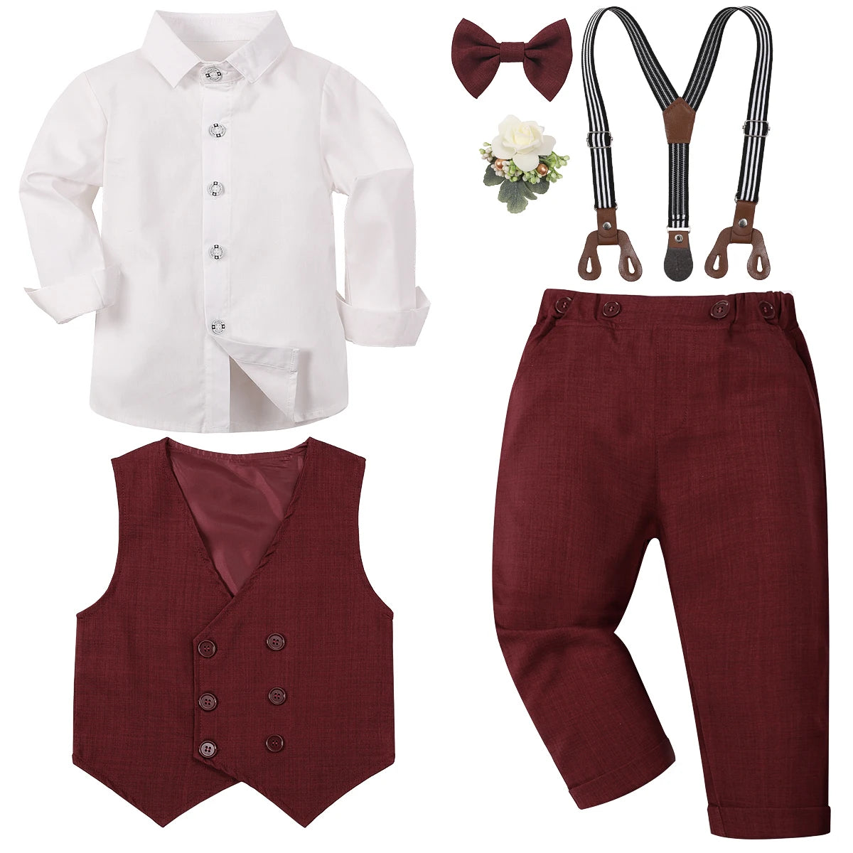 Ensemble Gentleman Garçon – Costume Élégant 6PCS