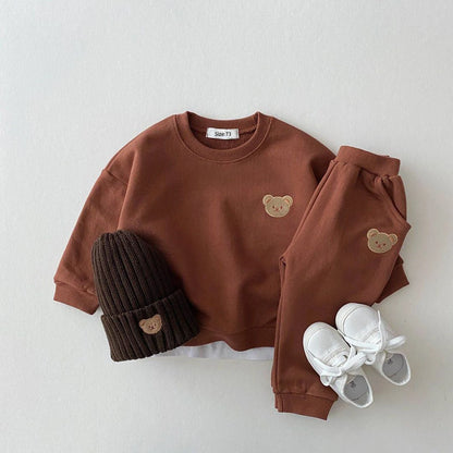 Ensemble Automne Bébé – Sweat Ours + Pantalon (2 pièces)