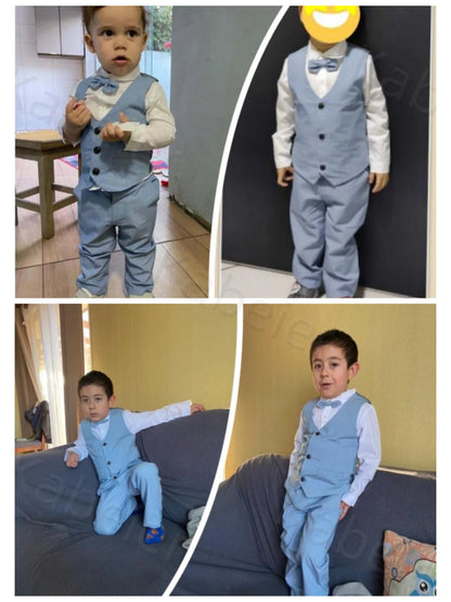 Ensemble Gentleman Garçon – Costume Élégant avec Gilet