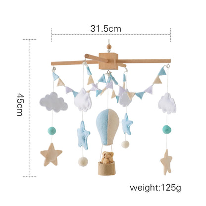 Mobile Bébé en Feutrine – Montgolfières pour Lit et Chambre d’Enfant