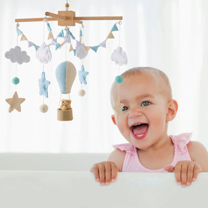 Mobile Bébé en Feutrine – Montgolfières pour Lit et Chambre d’Enfant