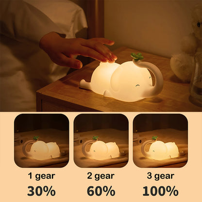 Veilleuse Enfant Éléphant – Lampe de Nuit Douce et Rechargeable USB