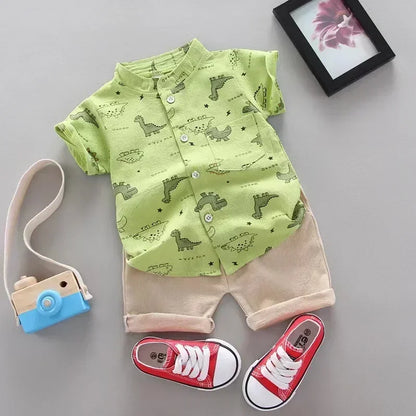 Ensemble Été Bébé Garçon – Haut & Short Décontracté (2 pièces)