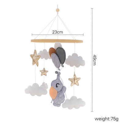 Mobile Bébé en Feutrine – Montgolfières pour Lit et Chambre d’Enfant