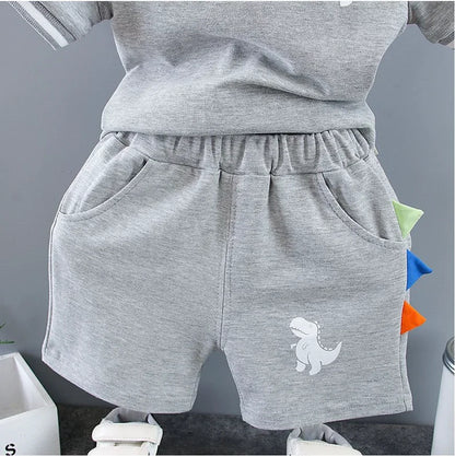 Ensemble Été Bébé Garçon POLO 2Pcs avec motif Dinosaur