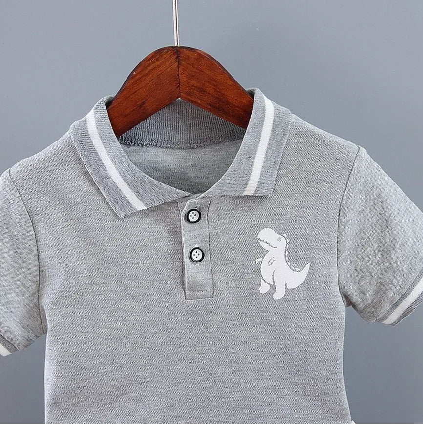 Ensemble Été Bébé Garçon POLO 2Pcs avec motif Dinosaur