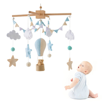 Mobile Bébé en Feutrine – Montgolfières pour Lit et Chambre d’Enfant