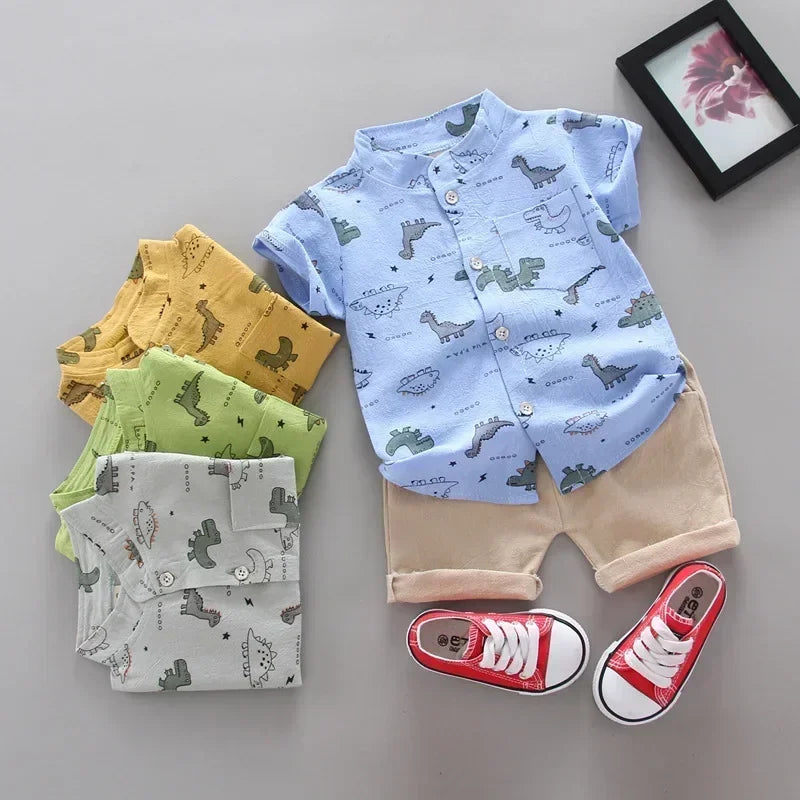 Ensemble Été Bébé Garçon – Haut & Short Décontracté (2 pièces)