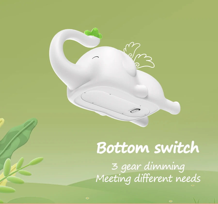 Veilleuse Enfant Éléphant – Lampe de Nuit Douce et Rechargeable USB