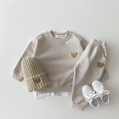 Ensemble Automne Bébé – Sweat Ours + Pantalon (2 pièces)