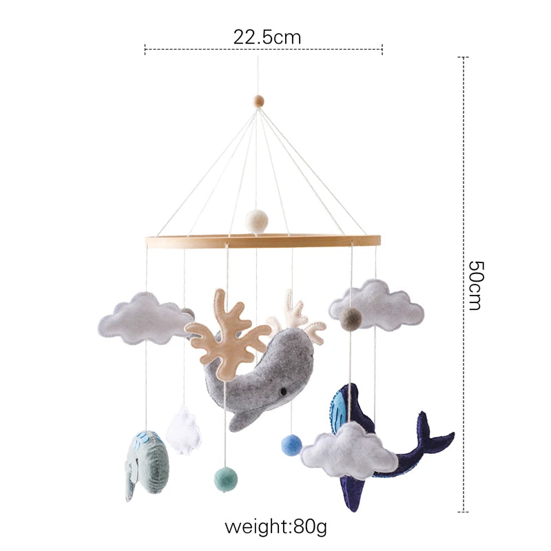 Mobile Bébé en Feutrine – Montgolfières pour Lit et Chambre d’Enfant