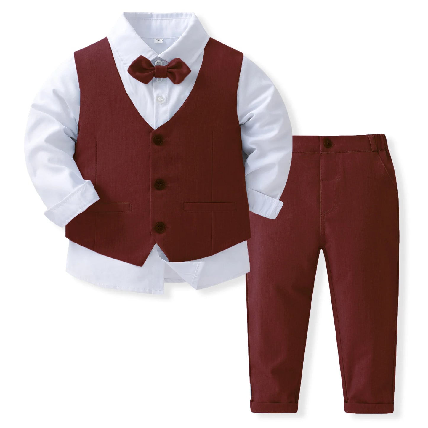 Ensemble Gentleman Garçon – Costume Élégant avec Gilet