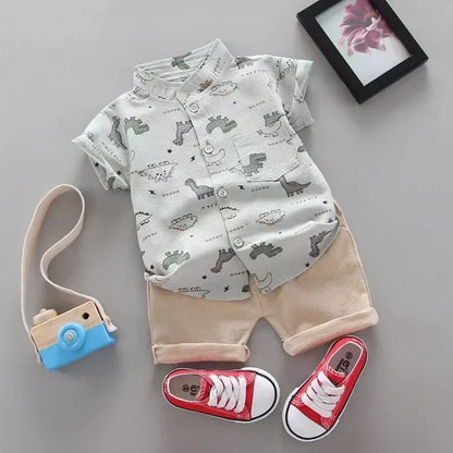 Ensemble Été Bébé Garçon – Haut & Short Décontracté (2 pièces)