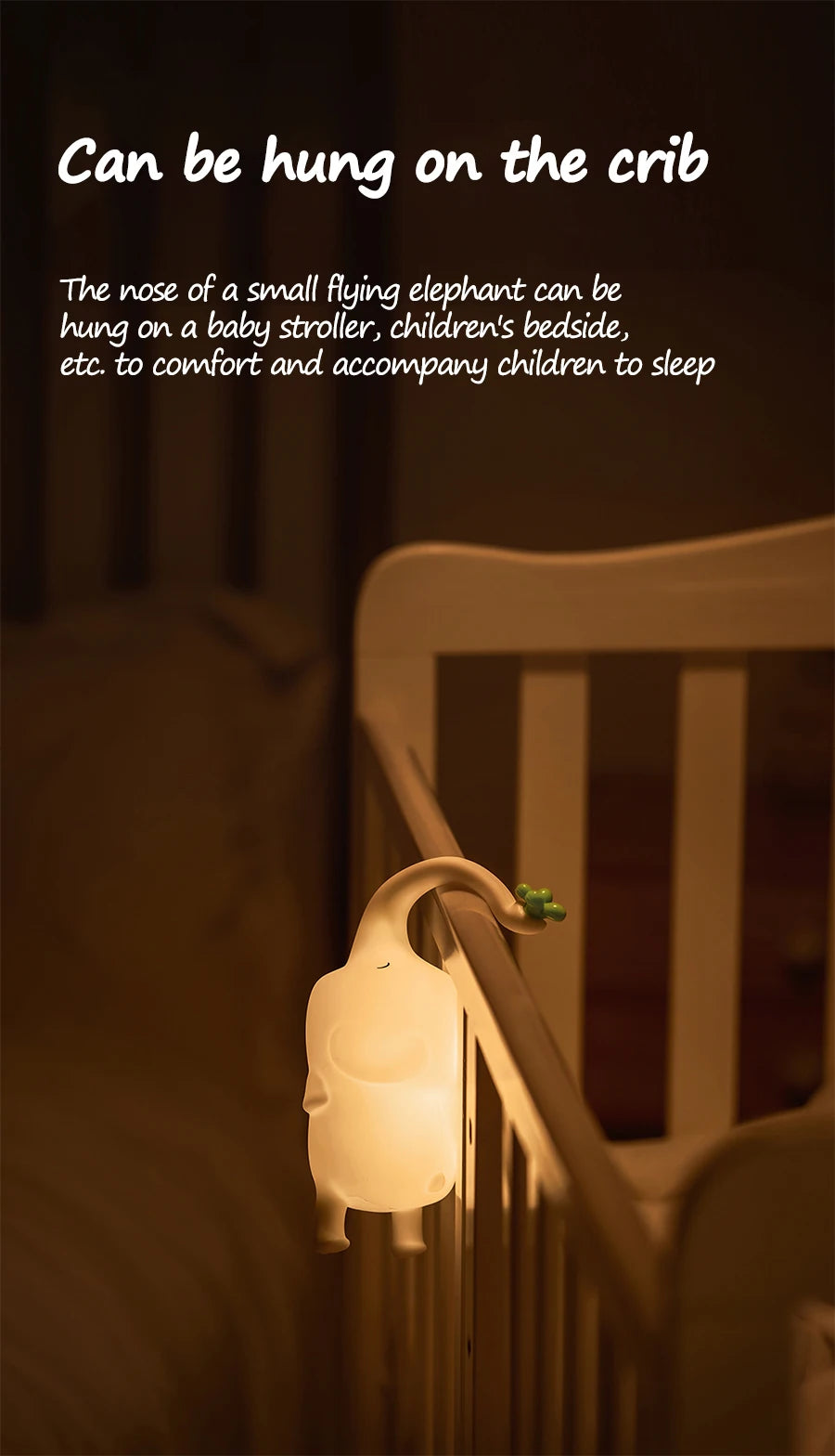 Veilleuse Enfant Éléphant – Lampe de Nuit Douce et Rechargeable USB