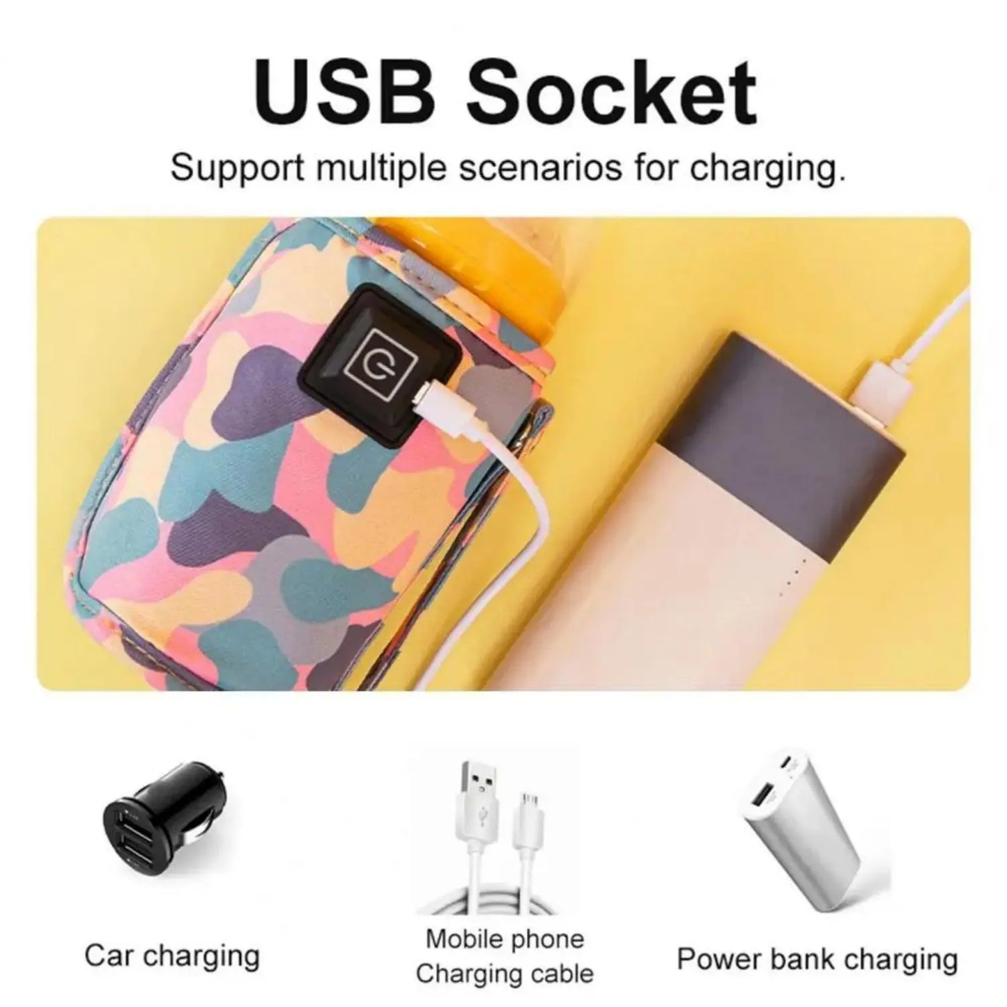 Chauffe-biberon portable USB – Réglage 3 températures pour voiture et voyage