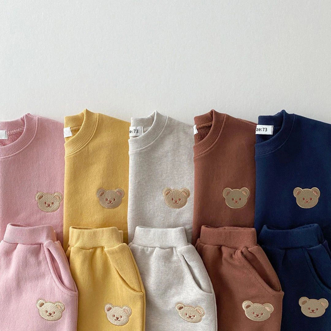 Ensemble Automne Bébé – Sweat Ours + Pantalon (2 pièces)