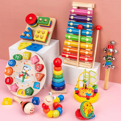 Jeu de Blocs Montessori en Bois – Jouet Éducatif pour Enfant