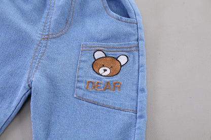 Ensemble Été Bébé Garçon – T-shirt Ours & Short en Coton